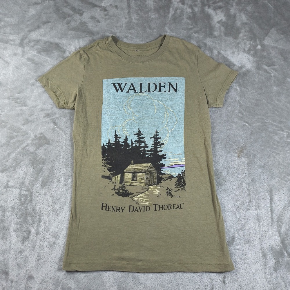Walden Henry David Thoreau Shirt Womens Small Out Of Print Books Literature